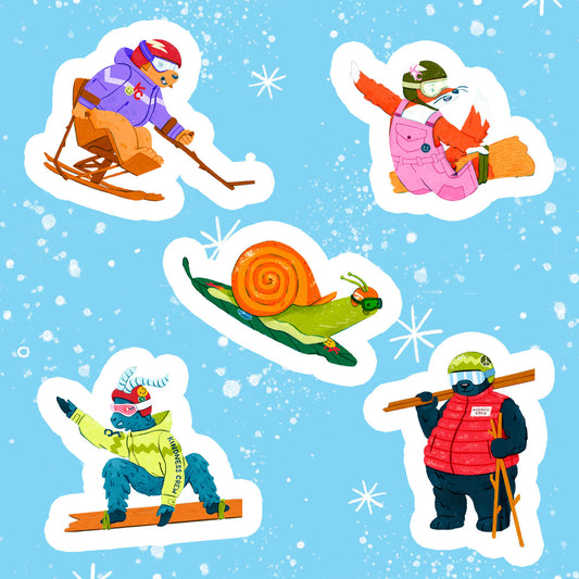 STICKERS - Cruz The Snowboarding Snail & The Kindness Crew Collection!